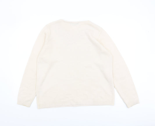 Honor Millburn Beige Embroidered Women's Pullover Jumper M