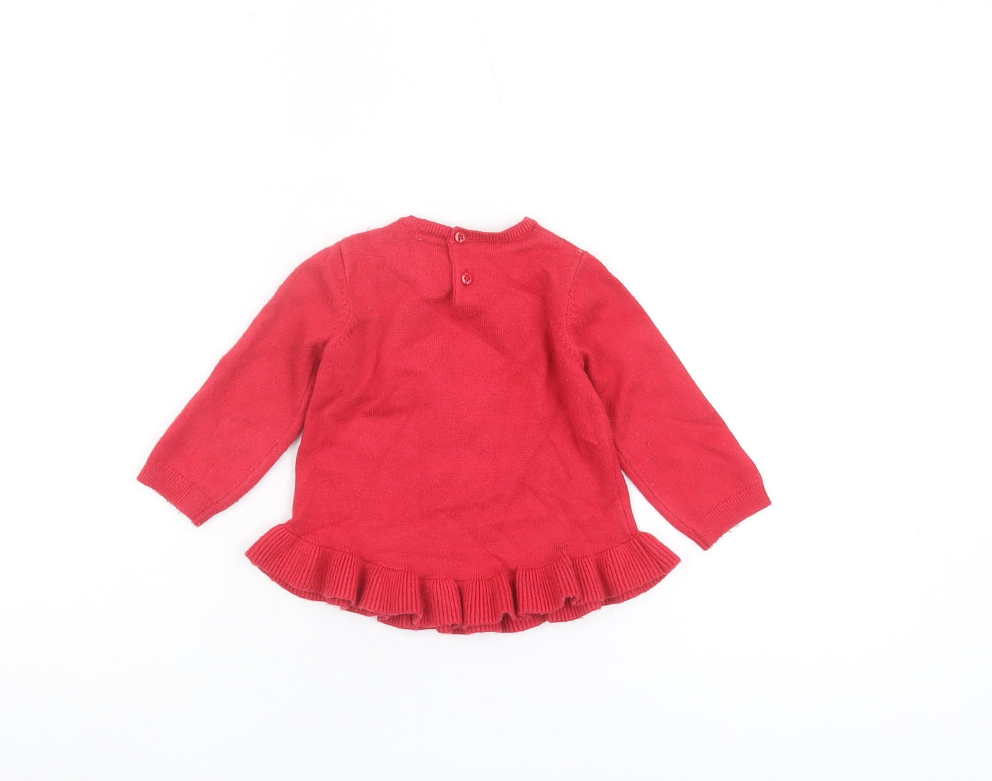 Disney Red Minnie Mouse Jumper 6-9M Unisex Baby Knitwear