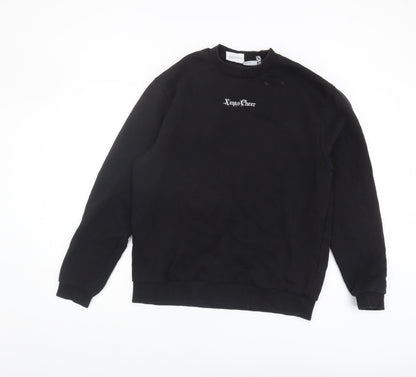 Mens UK Size M ASOS DESIGN Black Pullover Sweatshirt