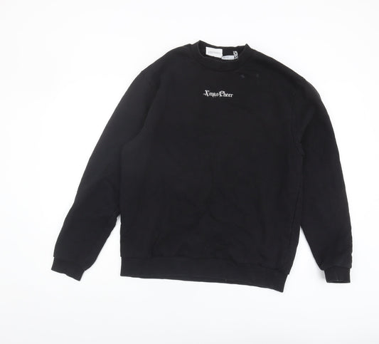 Mens UK Size M ASOS DESIGN Black Pullover Sweatshirt
