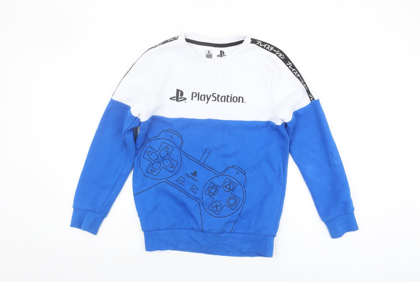 PlayStation Boys Blue White Pullover Sweatshirt Size 11 Years