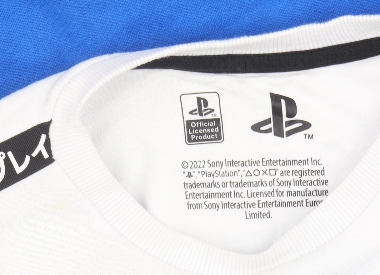 PlayStation Boys Blue White Pullover Sweatshirt Size 11 Years
