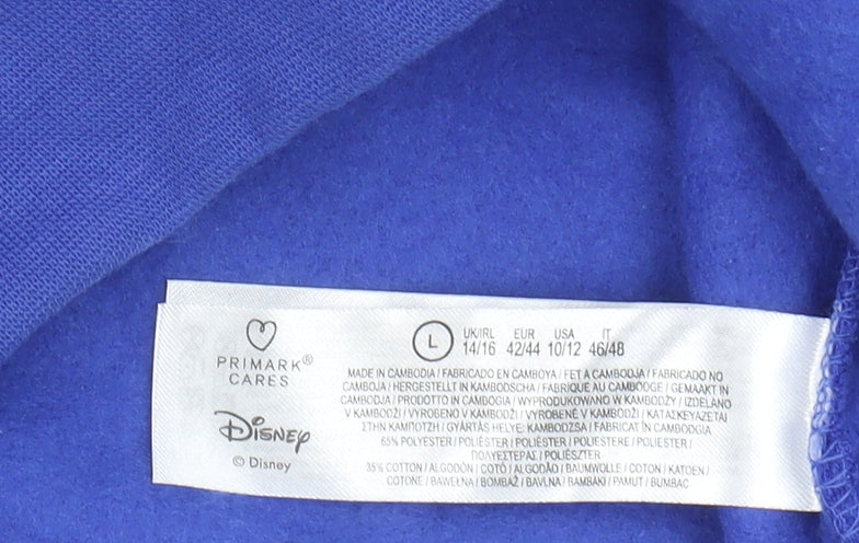 Unisex Adults UK Size L Disney Blue Hoodie Hoodie