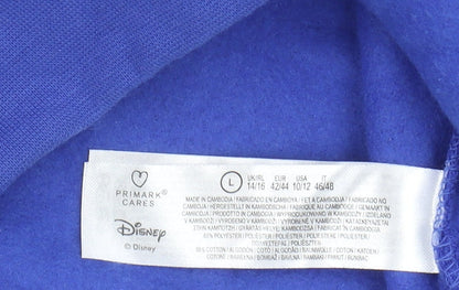 Unisex Adults UK Size L Disney Blue Hoodie Hoodie