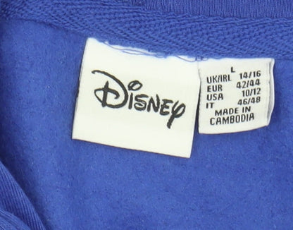 Unisex Adults UK Size L Disney Blue Hoodie Hoodie