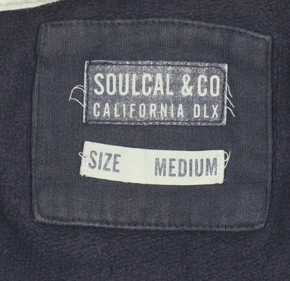 Mens UK Size M SoulCal & Co Blue Full Zip Hoodie