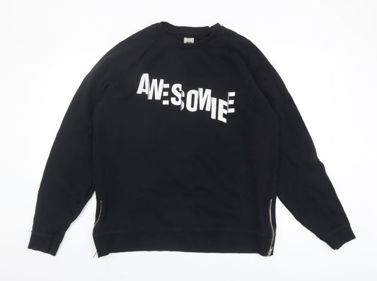 Mens UK Size XL ASOS Black Pullover Sweatshirt