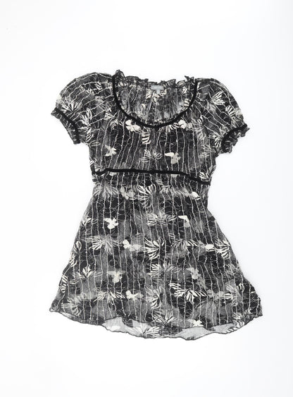 Per Una Women's Black Floral Mesh Dress Size 16