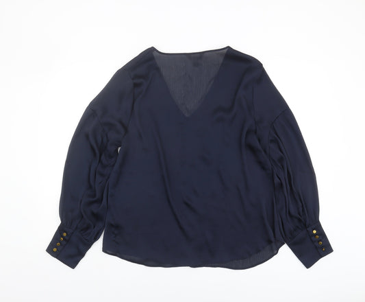 Anthology Women's Blue Long Sleeve Blouse Size 16