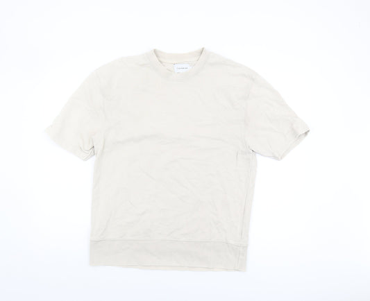 Topman Men's Beige XS Cotton Crew Neck T-Shirt