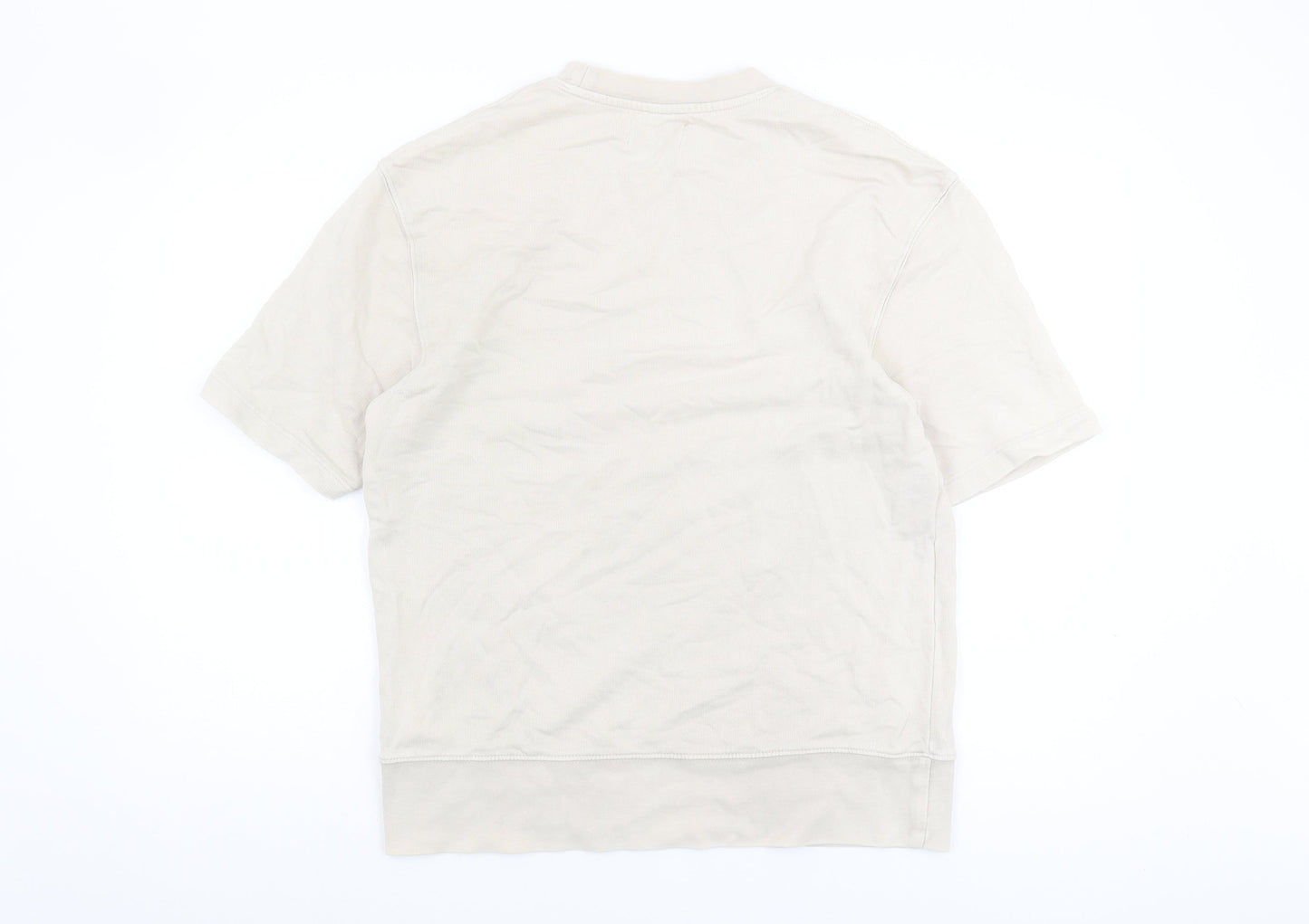 Topman Men's Beige XS Cotton Crew Neck T-Shirt