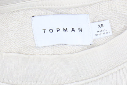 Topman Men's Beige XS Cotton Crew Neck T-Shirt