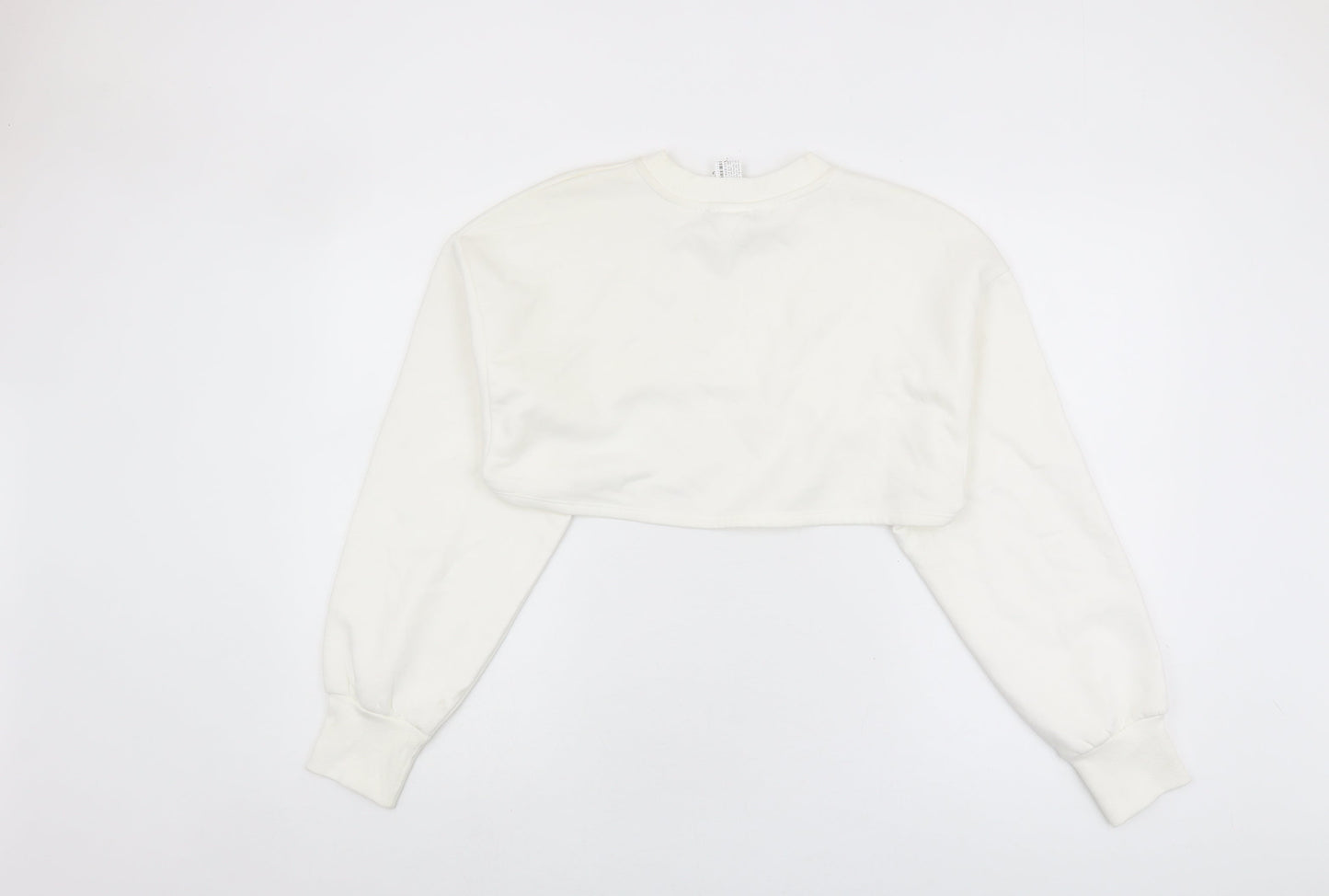 Zara Women's White Pullover Sweatshirt, Size L, Casual Knit