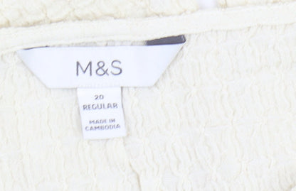 Womens UK Size 20 Marks and Spencer Ivory Basic Blouse