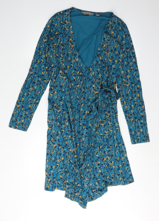 Mountain Warehouse Blue Wrap V-Neck Dress Size 14