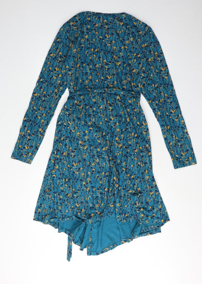 Mountain Warehouse Blue Wrap V-Neck Dress Size 14