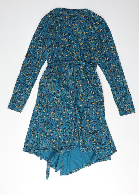 Mountain Warehouse Blue Wrap V-Neck Dress Size 14