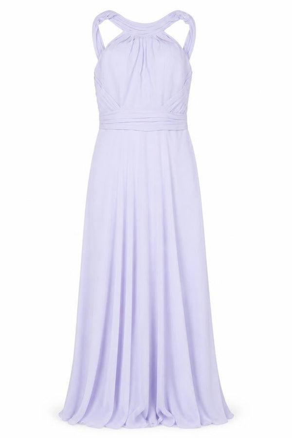 Veromia Women's Purple Halter Bridesmaid Dress