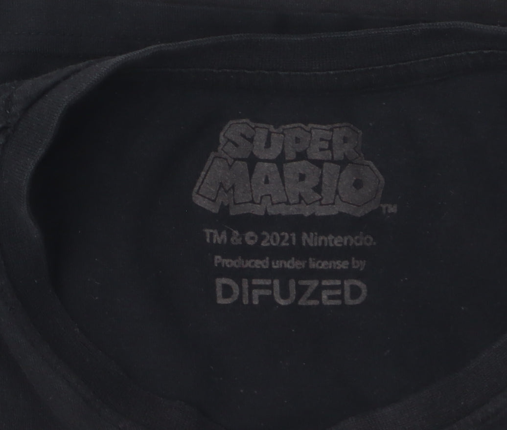 Mens UK Size L Difuzed Black  T-Shirt