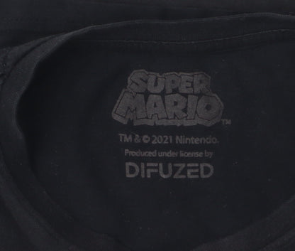 Mens UK Size L Difuzed Black  T-Shirt