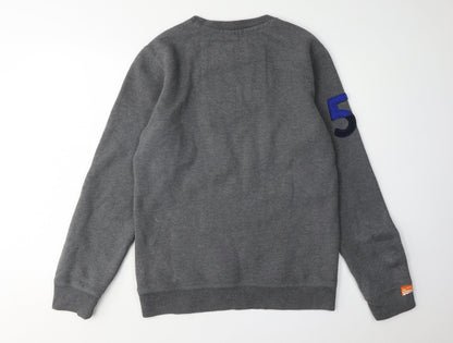 Superdry Men's Grey Pullover Sweatshirt, M, Logo Accents