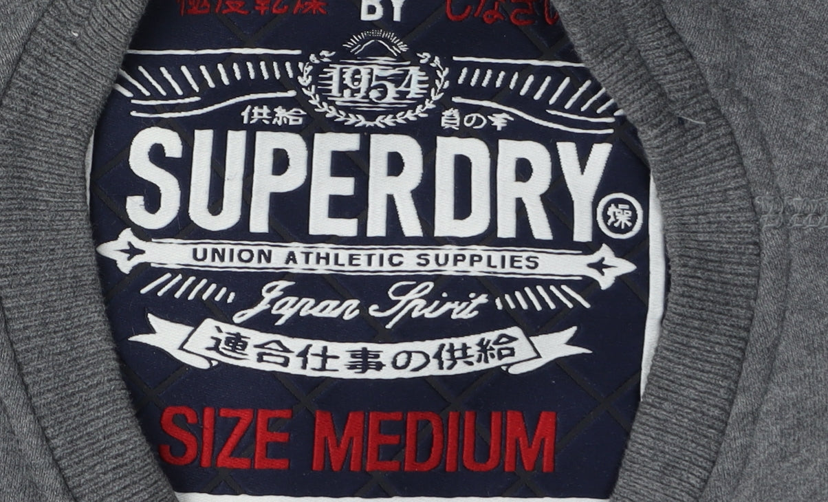 Superdry Men's Grey Pullover Sweatshirt, M, Logo Accents