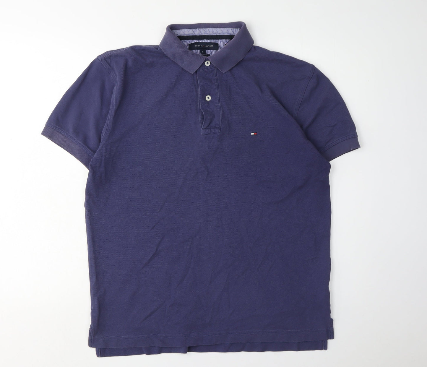 Tommy Hilfiger Men's Blue Polo L Cotton Casual Classic