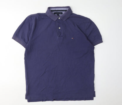 Tommy Hilfiger Men's Blue Polo L Cotton Casual Classic