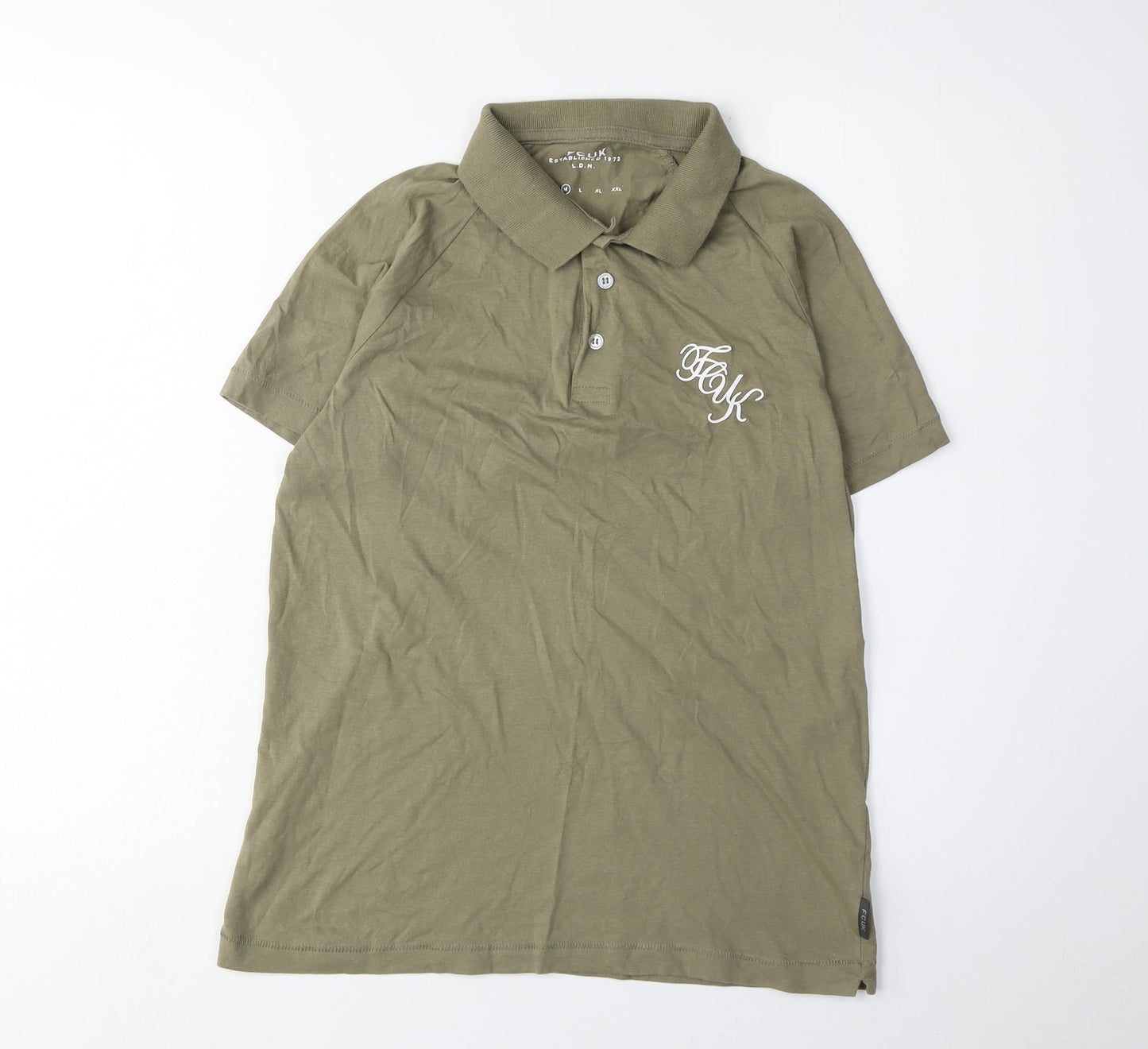 French Connection Men's Green Polo Shirt - M