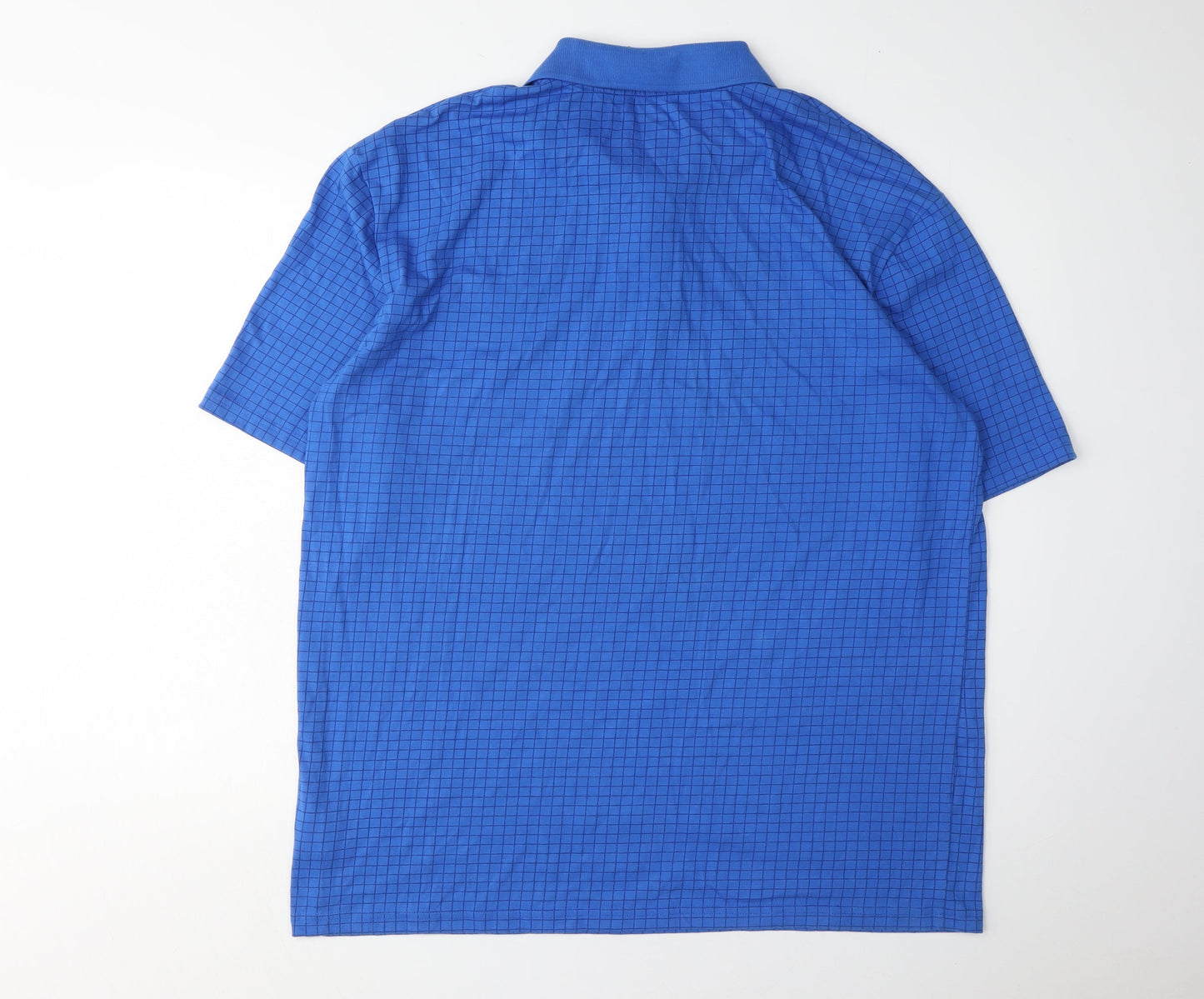 Slazenger Men's Blue Check Polo Shirt 2XL Casual