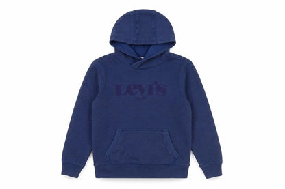Front view of Levi's boys’ blue hoodie 9-10 years pullover cotton blend