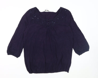 Womens UK Size 14 Rocha John Rocha Blue Basic Blouse