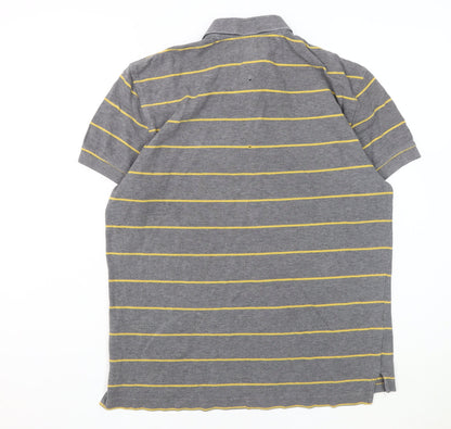 Tommy Hilfiger Men's Grey Striped Polo M