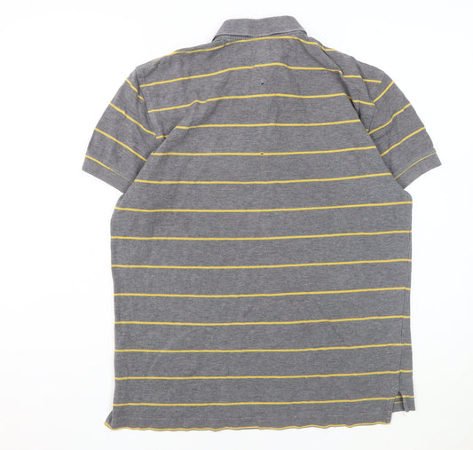 Tommy Hilfiger Men's Grey Striped Polo M
