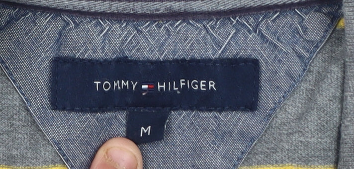 Tommy Hilfiger Men's Grey Striped Polo M