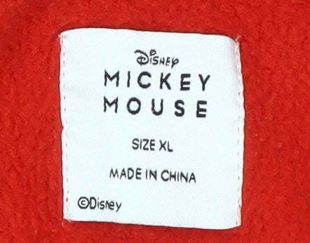 Mickey Mouse Unisex Red Pullover Hoodie XL