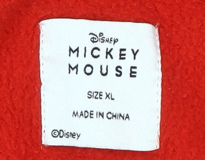 Mickey Mouse Unisex Red Pullover Hoodie XL