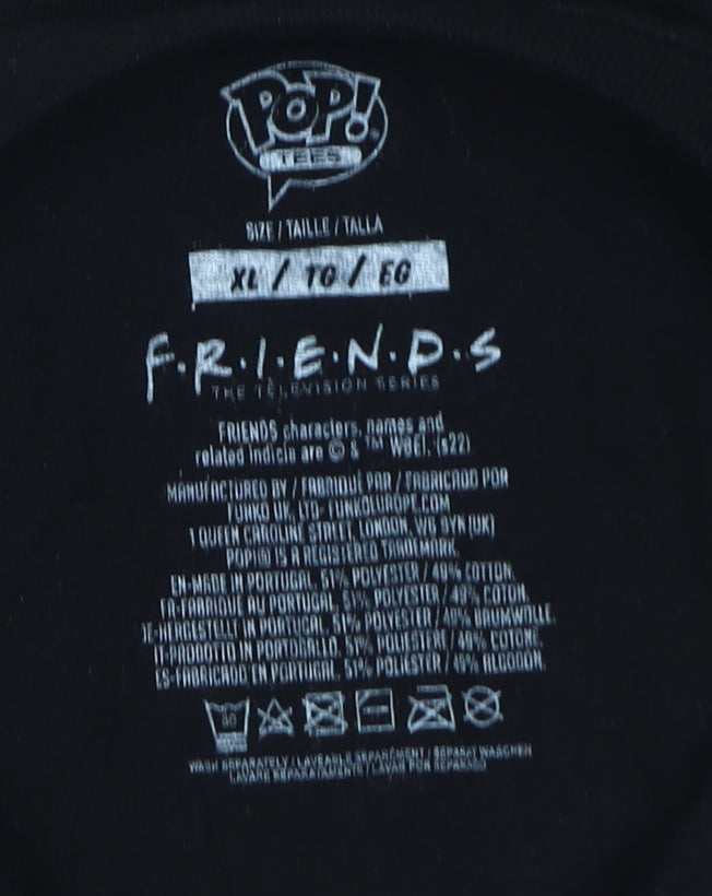 Mens UK Size XL Friends Black  T-Shirt