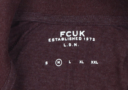 FCUK Men's Red Polo Shirt, M, Cotton Blend, Logo Accent