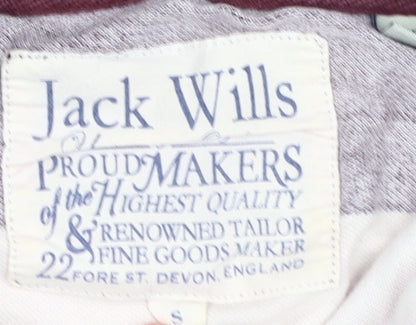 Jack Wills Men's Striped Polo Shirt Brown Small