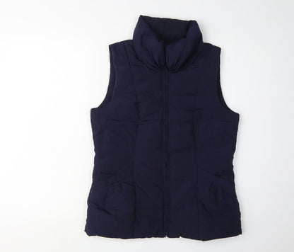 Monsoon Women's Blue Waistcoat - Size S, Puffer Style