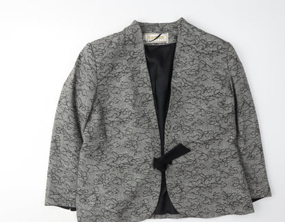 Roman Originals Women's Grey Floral Blazer Size 18