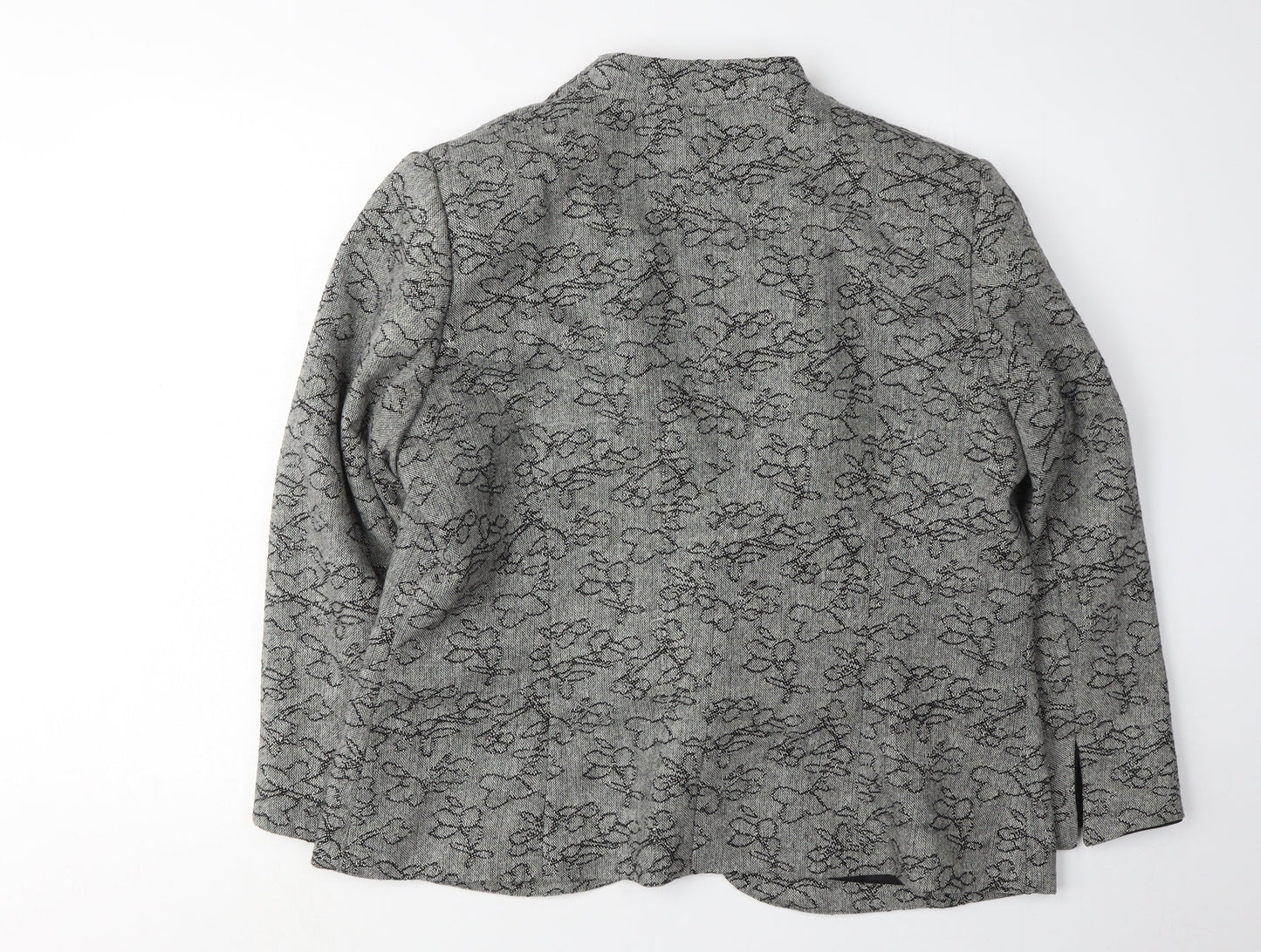 Roman Originals Women's Grey Floral Blazer Size 18