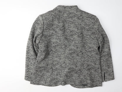 Roman Originals Women's Grey Floral Blazer Size 18