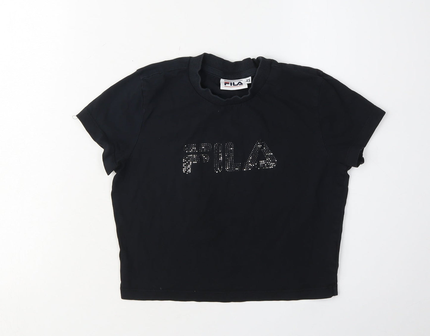 Fila Women's Black XS Basic T-Shirt with Rhinestones