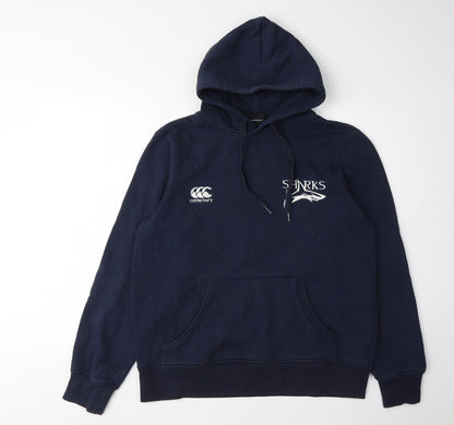 Mens UK Size M Canterbury Blue Pullover Hoodie