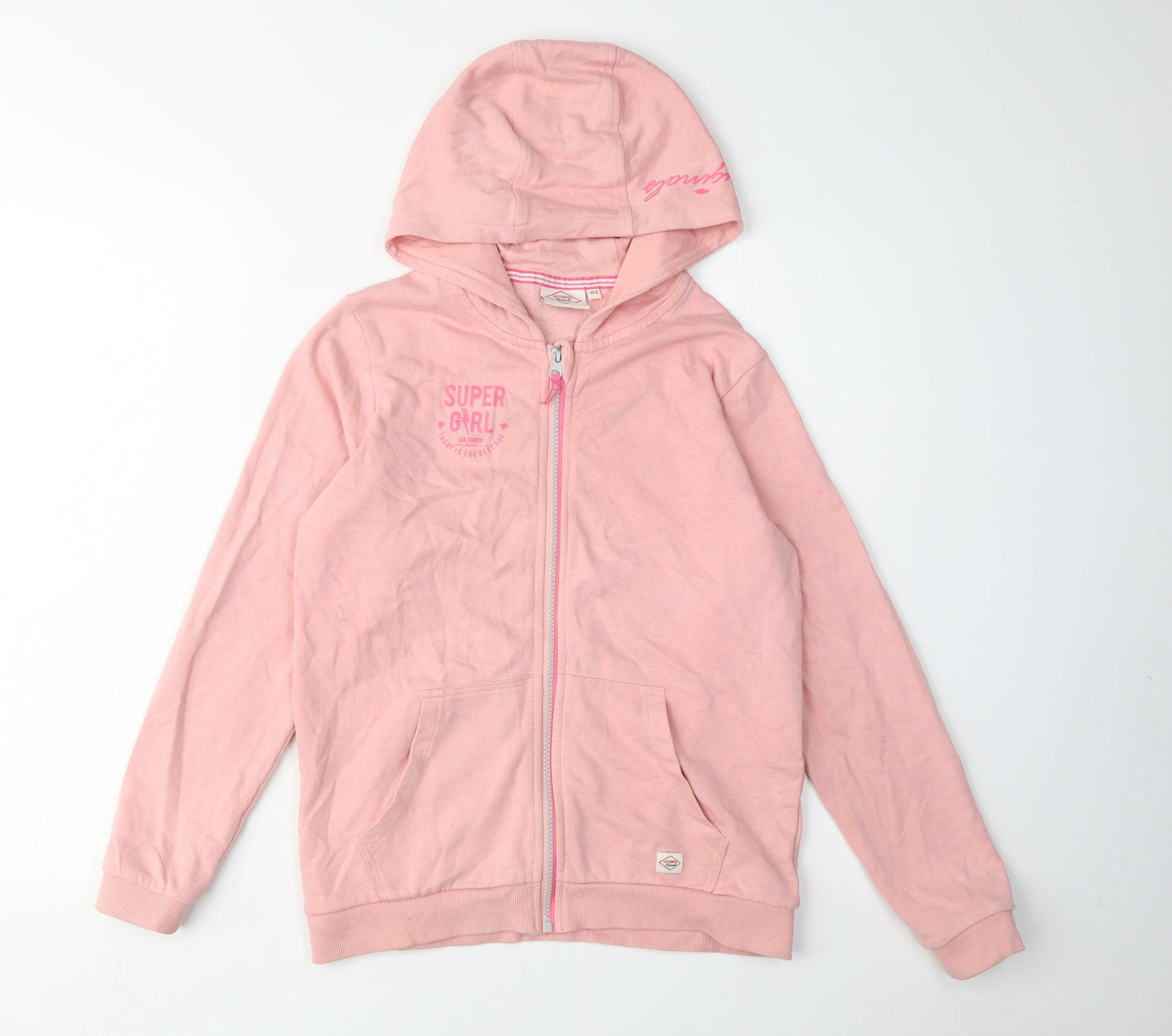 Lee Cooper Girls Pink Full Zip Hoodie - Size 24