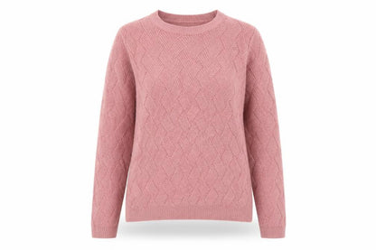 Isle Womens Pink Cable-Knit Pullover Jumper S