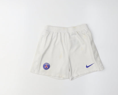 Nike Boys White Football Shorts M - Athletic Comfort Polyester