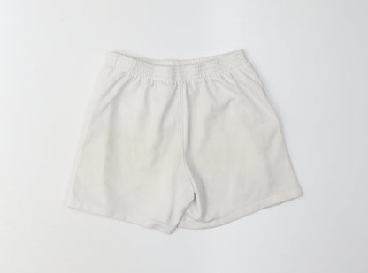 Nike Boys White Football Shorts M - Athletic Comfort Polyester